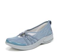 BZees Women's Niche Slip on Sneaker, Washed Denim Fabric, 8 UK