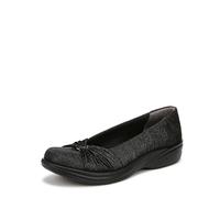 BZees Women's Paige Machine Washable Slip on Loafer, Black Fabric, 7 UK
