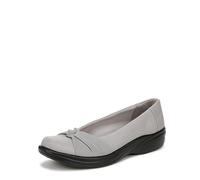 BZees Women's Paige Machine Washable Slip on Loafer, Grey Fabric, 7 UK