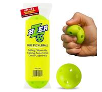 BZER Quiet Pickleball Balls - Mini Pickleballs Silent Rubber Training Ball - Set of 3 for Indoor Outdoor Play, Soft Tiny Practice Trainer, Improve Focus, Boost Control, Training Essentials