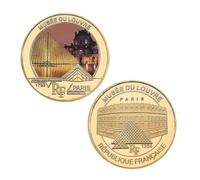 BZFAOEV Louvre Museum Commemorative Coin The Louvre In Paris Challenge Coin Art Craft Souvenir Gift for Collection Home Decor