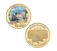 BZFAOEV Louvre Museum Commemorative Coin The Louvre In Paris Challenge Coin Art Craft Souvenir Gift for Collection Home Decor