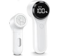BZGG Rechargeable Lint Remover, Bobble Remover for Clothes, 3 Speeds Adjustable Fabric Shaver, LED Display Bobble Remover for Clothes, Lint Shaver for Various Fabrics. White