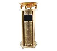 BZGPMFUD Ashtray Standing Floor Standing Ashtraystainless Steel Trash Can Cylindrical Waste Recycle Bin Heavy Duty(Golden)