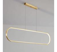 BZGPMFUD Chandeliers LED Long Ring Pendant Light Gold Metal Annulus Hanging Lamp with Silicone Shade Ultra-Thin Linear Suspension Lamps(120CM)