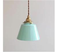 BZGPMFUD Chandeliers Simple Modern Pendant Lamp E27 Loft Decor Japanese Style Brass Ceramics Hanging Light Dining Room Home Lighting Bedroom Bedside Antique Droplight Luminaire Glass(Green)