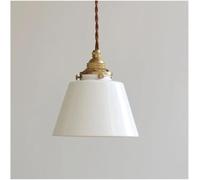 BZGPMFUD Chandeliers Simple Modern Pendant Lamp E27 Loft Decor Japanese Style Brass Ceramics Hanging Light Dining Room Home Lighting Bedroom Bedside Antique Droplight Luminaire Glass(Blanc)