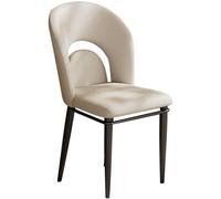 BZGPMFUD Dining Chair 2pcs Hotel Mid Century Leather Armless Side Chair Slightly Tilted Backrest Lounge Leisure Living(Milk Color)