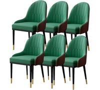 BZGPMFUD Dining Chair Set Of 6 Upholstered Living Room Kitchen With Soft Pu Leather Cushion Seat And Metal Legs(#4)