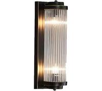 BZGPMFUD Wall Lamps Sconces Clear Ribbed Glass Tube Wall Sconces Rotatable Deformation Vintage Wall Mounted Lighting Fixture Bathroom Vanity Living(Noir,40Cm)