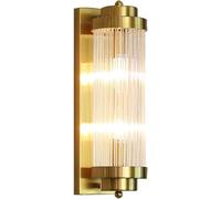 BZGPMFUD Wall Lamps Sconces Clear Ribbed Glass Tube Wall Sconces Rotatable Deformation Vintage Wall Mounted Lighting Fixture Bathroom Vanity Living(D,40Cm)