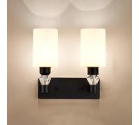 BZGPMFUD Wall Lamps Sconces Compatible with Living Room Modern Minimalist Black Wall Sconce Lighting Fixture Lamps(Double Head)