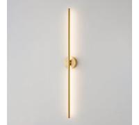 BZGPMFUD Wall Lamps Sconces Copper Long Strip Wall Light Ultra Thin Linear Wall Sconce Flute Brass with Silicshade Modern Led Hallway Lighting(Middle,85Cm)