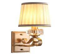 BZGPMFUD Wall Lamps Sconces Crystal Decorative Bedroom Bedside Living Room Study Wall Light Fixtures E14 Screw LED, Bulb Interior Decoration Lighting(Golden)