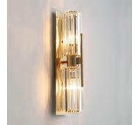BZGPMFUD Wall Lamps Sconces Crystal Wall Sconce Lighting Fixtures 2-Light Gold Metal Vanity Light Wall Mount Lamps Compatible with Living Room Bedroom