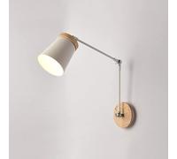 BZGPMFUD Wall Lamps Sconces Swing Arm Wall Light Adjustable Modern Wall Sconce Lighting Fixtures Bedroom Reading Lamps(Bianco)