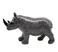 BZHIB Colorful 10.2 x 6.4 Inch Rhino Statue, Cute Resin Rhino Figurine for Desk & Shelf Decor, Home & Office Decoration, Living Room & Bedroom Tabletop Ornament, Gift for Rhino Lovers (D, One Size)