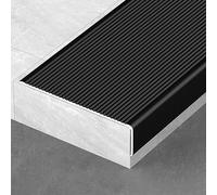 BZJPRFC 10 Cm Stair Step Edge Decoration, Non-slip Step Nose Molding Strip Traction Tread, Suitable For Vinyl Flooring, Stair Nose Edge Decoration Threshold Strip (Color : Black, Size : W 100mm)