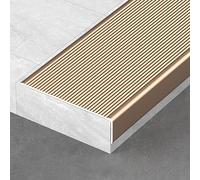 BZJPRFC 10 Cm Stair Step Edge Decoration, Non-slip Step Nose Molding Strip Traction Tread, Suitable For Vinyl Flooring, Stair Nose Edge Decoration Threshold Strip (Color : Gold, Size : W 100mm)