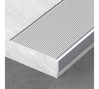 BZJPRFC 10 Cm Stair Step Edge Decoration, Non-slip Step Nose Molding Strip Traction Tread, Suitable For Vinyl Flooring, Stair Nose Edge Decoration Threshold Strip (Color : Silver, Size : W 100mm)