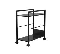 BZJPRFC 2 Tier PC Stand,Rolling CPU Holder with 360° Locking Wheels,Metal Frame and Shelves,Max Load 110 Lbs,Storage Under Desk for Carpet Home Office