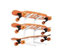 BZJPRFC 3/4/5/6/7-Layer Skateboard Rack Floor Stand,Heavy Duty Sports Storage Rack,Surfboard/Skiboard Display,80kg Load Capacity,for Garage Home School Use(White,3-Layer)