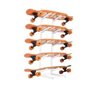 BZJPRFC 3/4/5/6/7-Layer Skateboard Rack Floor Stand,Heavy Duty Sports Storage Rack,Surfboard/Skiboard Display,80kg Load Capacity,for Garage Home School Use(White,5-Layer)