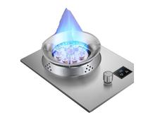 BZJPRFC 32cm Gas Stove, With 1 Burner, 5.2kw Nine-chamber High Flame Tempered Glass Panel, Accidental Flameout Protection Device, 180-minute Timer (Size : NG)