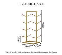 BZJPRFC 4/5/6/7-Layer Skateboard Rack Floor Stand,Surfboard/Skiboard Display Rack,Double-sided Sports Equipment Shelf,for Homes Garages Clubs Skate Shops(Gold,90x45x37cm)