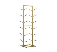 BZJPRFC 4/5/6/7-Layer Skateboard Rack Floor Stand,Surfboard/Skiboard Display Rack,Double-sided Sports Equipment Shelf,for Homes Garages Clubs Skate Shops(Gold,130x45x37cm)