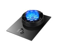 BZJPRFC 43CM Gas Cooker,5.2KW 9-cavity Fire Ring Frying Pan,Tempered Glass Dining Table Cooking,with Flameout Protection Device,Gas/LP Gas Conversion Stove(LPG)