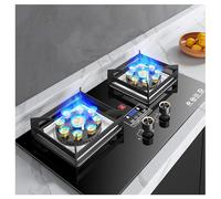BZJPRFC 75cm Gas Stove 2 Burners, Tempered Glass Ignition Camping Dual Burner LPG/natural Gas, Available In Black And Silver (Color : Black, Size : NG)