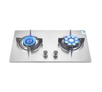 BZJPRFC 75cm Portable Gas Stove 2 Burners, 4.5/5.2KW Nine Chamber Large Flame, Tempered Glass Ignition Camping Dual Burner LPG/Natural Gas (Size : NG)