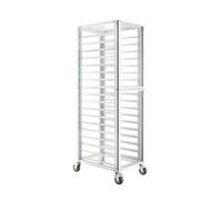 BZJPRFC 9-Tier Bun Pan Rack,Commercial Aluminum Sheet Pan Rack with Brake Wheels,Heavy Duty Bakery Cooling Rack for Full/Half Sheet Pans(18-Tier)