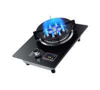 BZJPRFC Gas Cooktop,Gas Cooker 1 Burner,9.0KW Nine-cavity High-fire Timer,Gas/LP Gas Conversion Stove,with Flameout Protection,for Home Kitchen(LPG)