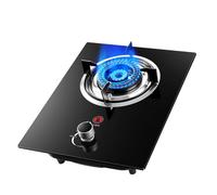 BZJPRFC Gas Stove 1 Burner, 4.8KW Large Fire Ring Wok Burner, Black Tempered Glass Countertop For Cooking, With Flameout Protection (Size : NG)