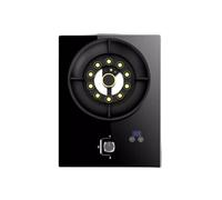 BZJPRFC Gas Stove 1 Burner,5.2KW Nine-cavity High-fire Timer,Gas/LP Gas Conversion Stove,Tempered Glass Cast Iron Pot Rack,with Flameout Protection,for Home Kitchen(LPG)