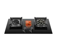 BZJPRFC Gas Stove 2 Burners, Tempered Glass Ignition Camping Dual Burner LPG/Natural Gas, Camping Stove For Home Kitchen (Size : LPG)