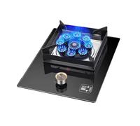 BZJPRFC Gas Stove 430mm,5.2KW Camping Gas Cooker,Gas/LP Gas Conversion Stove,Tempered Glass Cast Iron Pot Rack,with Flameout Protection and Timer,for Home Kitchen(LPG)