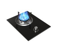 BZJPRFC Gas Stove,5.2KW Kitchen Counter Top Stove,Catering Indoor Regulators,Tempered Glass Cast Iron Pot Rack,with Flameout Protection,for Home Kitchen(NG)