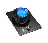 BZJPRFC Gas Stove,5.2KW Nine-cavity High-fire Timer,Gas/LP Gas Conversion Stove,Tempered Glass Cast Iron Pot Rack,with Flameout Protection and Timer,for Home Kitchen(LPG)