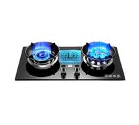 BZJPRFC Gas Stove,Camping Gas Cooker,5.2KW Nine-cavity High-fire Timer,Tempered Glass Cast Iron Pot Rack,with Flameout Protection,for Home Kitchen(NG)