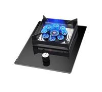 BZJPRFC Gas Stove with 1 Burner,5.2KW Camping Gas Cooker,kitchen Counter Top Stove,Tempered Glass Cast Iron Pot Rack,with Flameout Protection,for Home Kitchen(LPG)