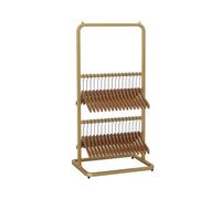 BZJPRFC Heavy Duty 3/4-Tier Hanger Stacker,Swivel Hanger Organizer with Wheels,Space-Saving Garment Rack,for Laundry Store Home Use(3-layer)