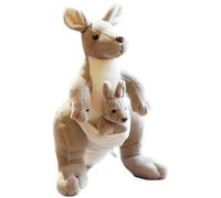 bzjqh Kangaroo Plush Toy, Realistic Stuffed Animal Kangaroo with Baby, Soft Simulation Mother & Child Plushie, Gift for Kid-28cm