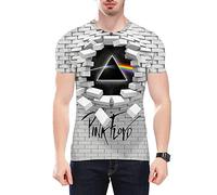 BZNOO 3D Printed T Shirts,Unisex 3D Printed White Wall Graphic T Shirt Summer Casual Short Sleeve Novelty Tee Shirts Tees Tops Street Wear For Men Women-L