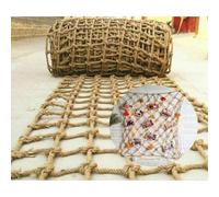 BZPOVB Decorative Rope Net,Natural Decor Jute Hemp Netting,6mm Thick Hemp Rope,Balcony Stairs Fence Garden Playground Protection Net Indoor and Outdoor Decor Rope Net(Size:1mx7m(3.2x22.9ft))