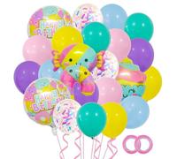 BZQCPLX 23pcs Candyland Birthday Party Decoration,Candy Ice Cream Foil Balloons, Candy Balloon Decoration,Pink Themed Balloon Decoration,Ice Cream Candy Smiley Balloons
