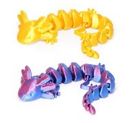 BZQCPLX 2Pcs 3D Printed Salamander,3D Printed Animals,3D Printed Animals Flexible,Figurine Decor Kids and Adults,Home Decoration Gift