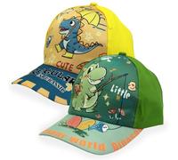 BZQCPLX 2pcs Children Baseball Caps Dinosaur Baseball Cap Kids Summer Hat Adjustable Sun Hat Dinosaur Printing Baseball Cap for Boys Girls, 2 to 8 Years